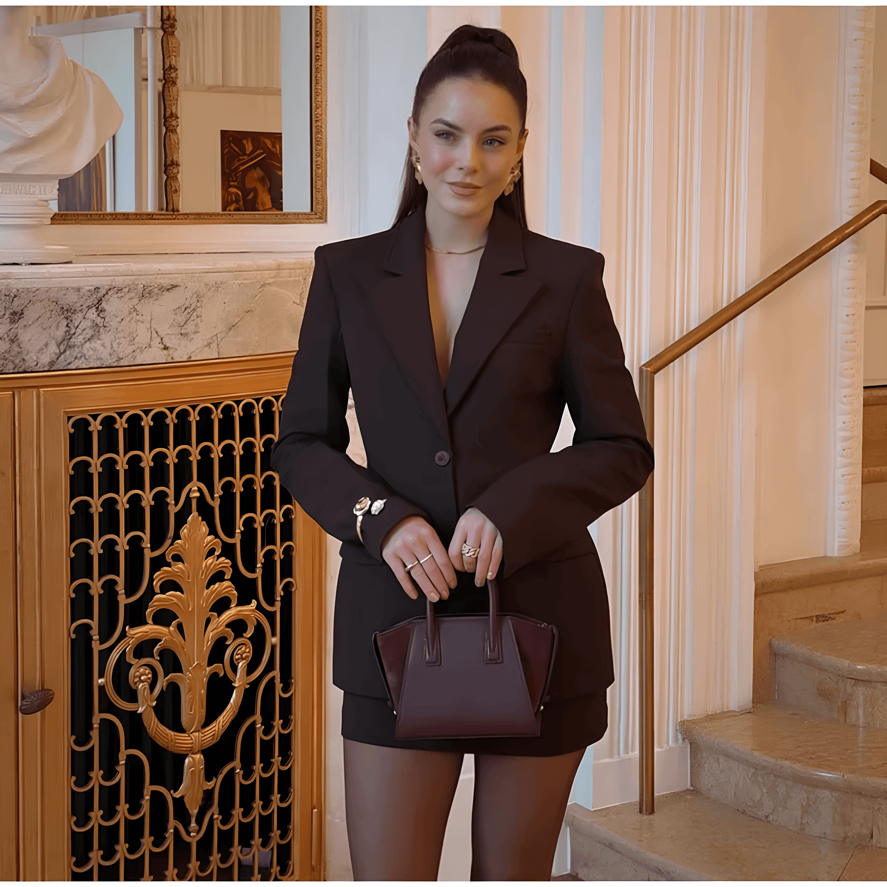 Blazer femenino negro entallado - Lunara