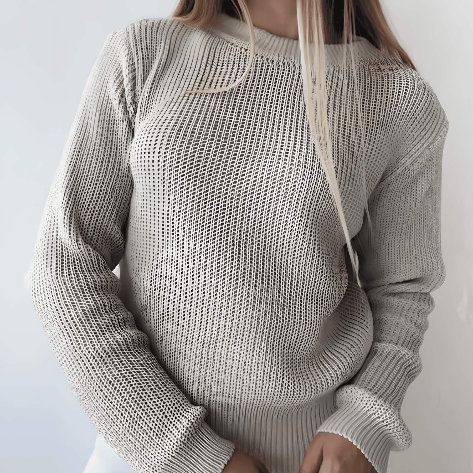 Suéter de punto crema para mujer - Lunara