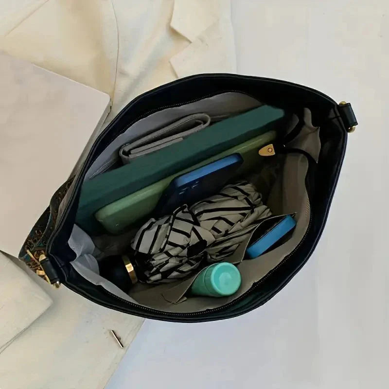 Bolso bandolera de cuero carmesí para mujer - Lunara