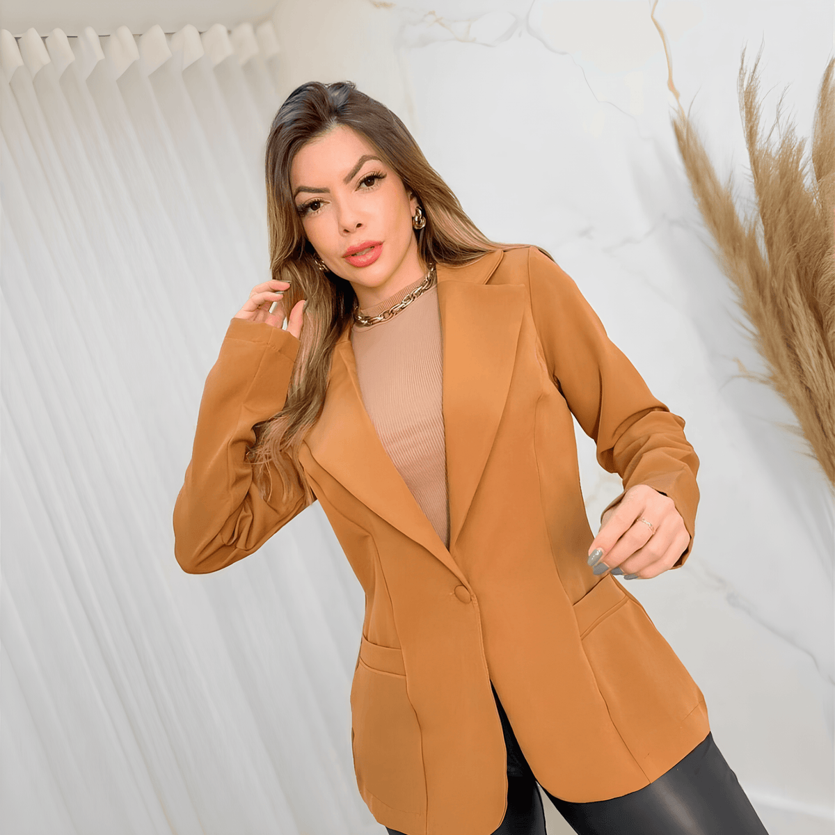 Blazer femenino marrón - Lunara