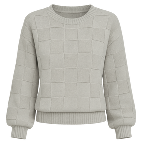 Jersey de punto gris para mujer - Lunara