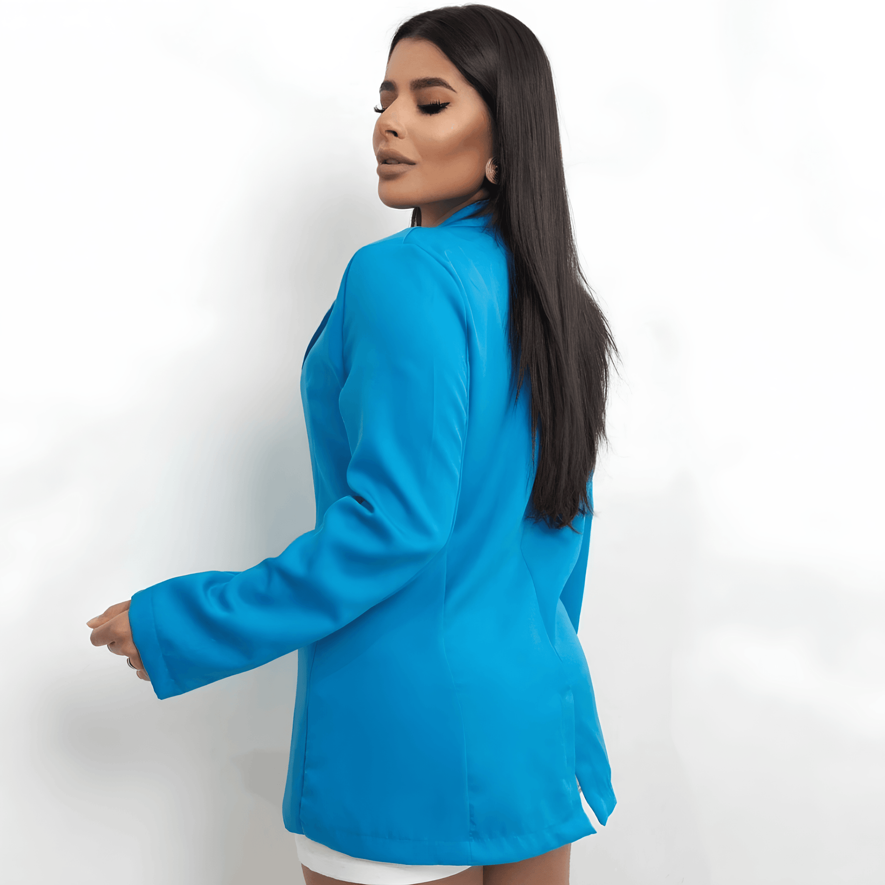 Blazer femenino azul entallado - Lunara