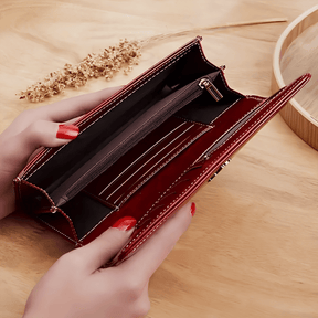 Cartera larga de cuero modelo europeo para mujer - Lunara