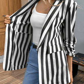 Blazer casual para mujer en blanco y negro - Lunara