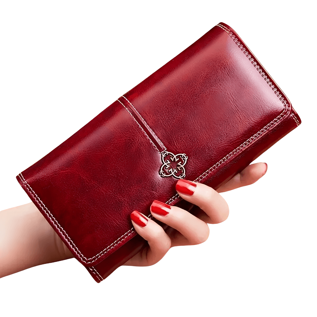 Cartera larga de cuero modelo europeo para mujer - Lunara