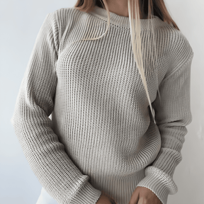 Suéter de punto crema para mujer - Lunara