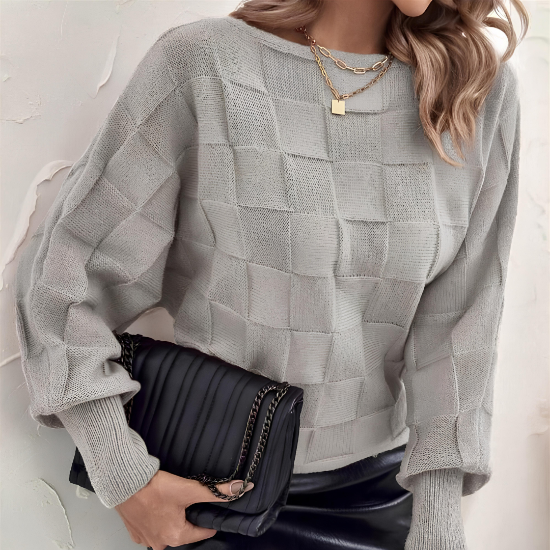 Jersey de punto gris para mujer - Lunara