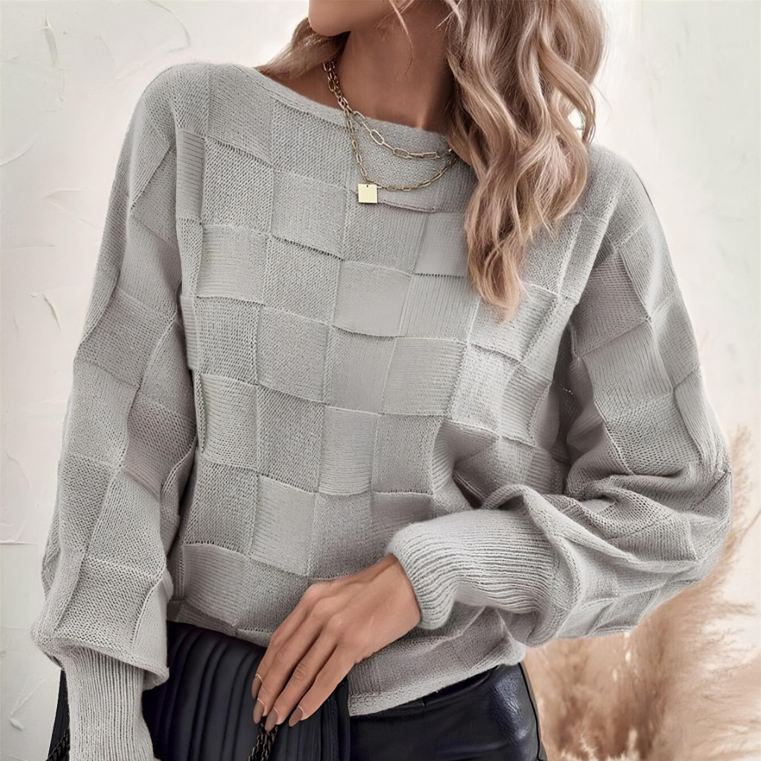 Jersey de punto gris para mujer - Lunara