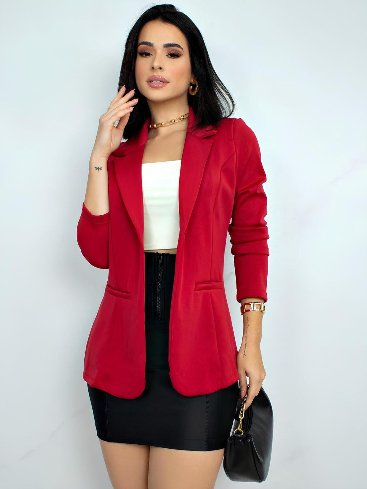 Blazer femenino sastrería cereza - Lunara